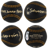 Royals Salvador Johan Perez DIaz Full Name Signed Black Oml Baseball BAS Witness