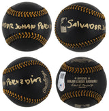 Royals Salvador Johan Perez DIaz Full Name Signed Black Oml Baseball BAS Witness