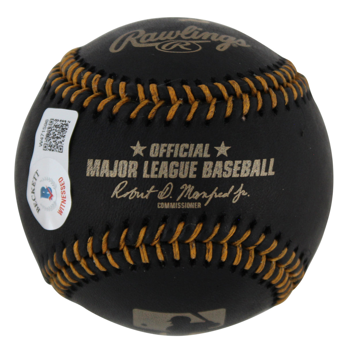 Royals Salvador Johan Perez DIaz Full Name Signed Black Oml Baseball BAS Witness