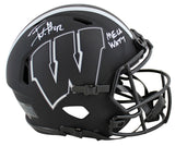 Wisconsin T.J. Watt Mega Watt Signed Eclipse Full Size Speed Proline Helmet BAS