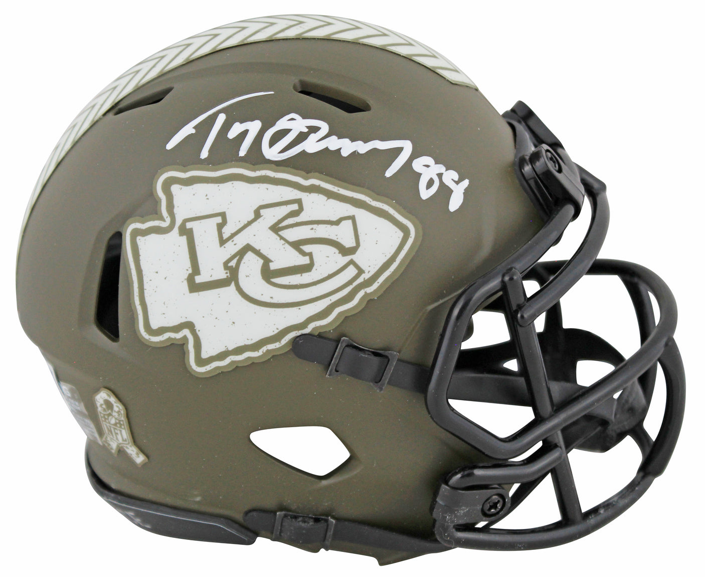 Chiefs Tony Gonzalez Signed Salute To Service Speed Mini Helmet BAS Witnessed