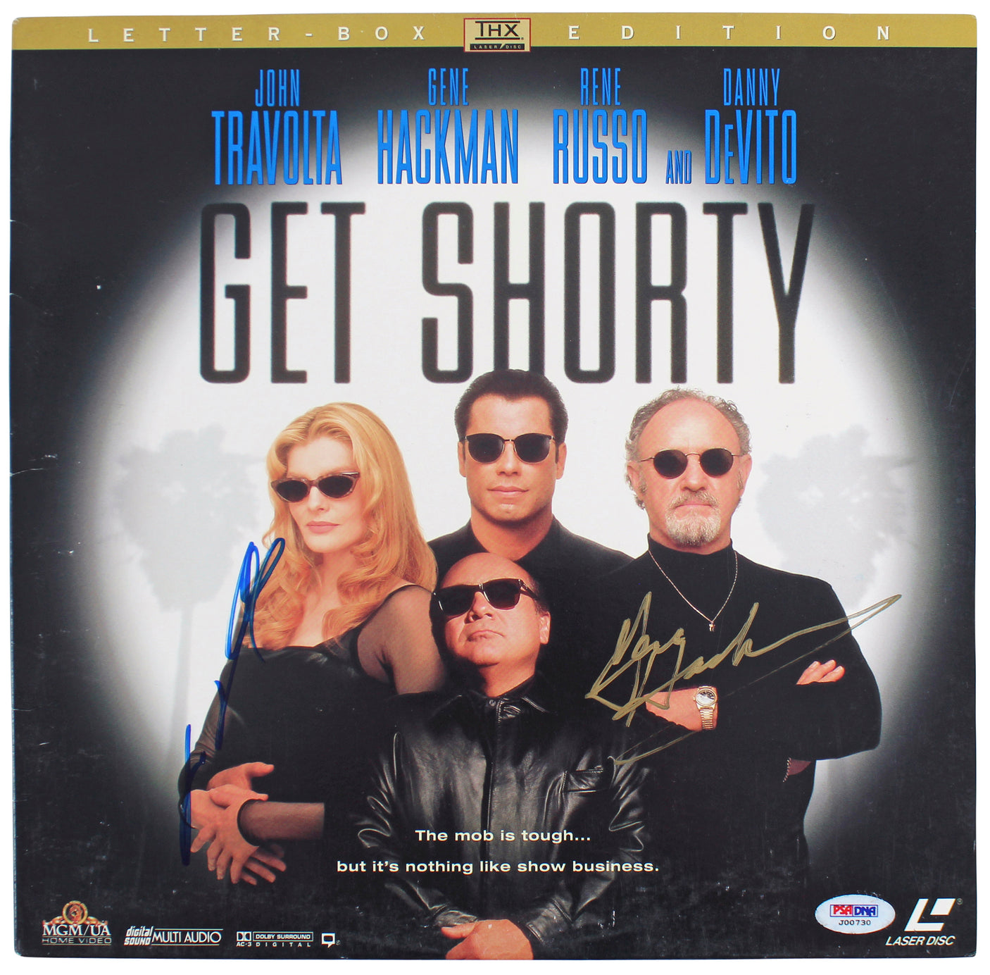 John Travolta & Gene Hackman Signed Get Shorty Laser Disc Cover PSA/DNA #J00730