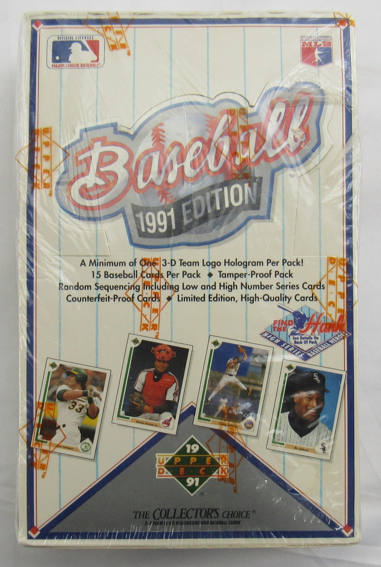 1991 Upper Deck Sealed 36ct Baseball Wax Box - Hank Aaron