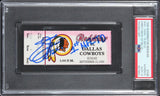 Cowboys Emmitt Smith "1st NFL TD" Signed 9/23/1990 Ticket Stub Auto 10! PSA Slab