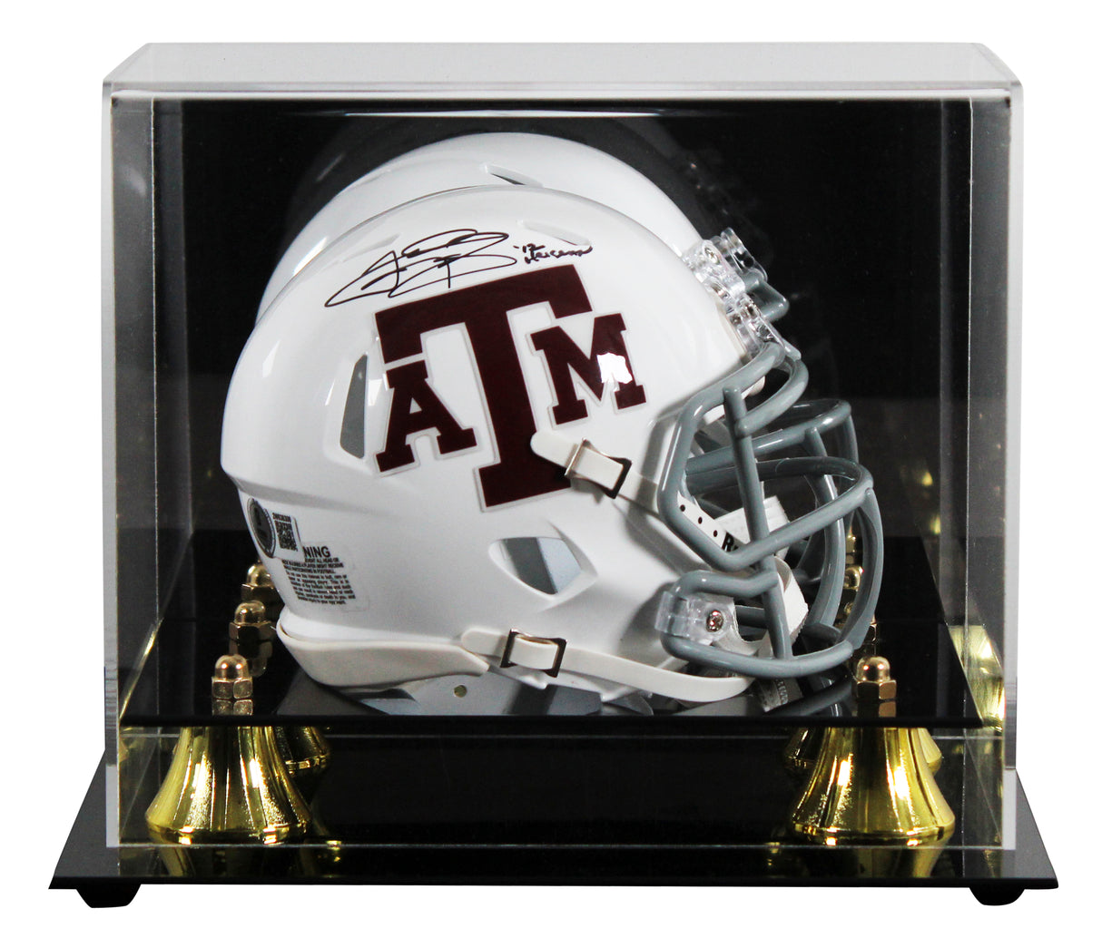Texas A&M Johnny Manziel "12 HT" Signed White Speed Mini Helmet W/ Case BAS Wit