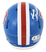 Broncos Randy Gradishar "HOF" Signed 1975-96 TB Speed Mini Helmet W/ Case BAS W