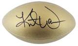 Kurt Warner Signed Wilson Replica Duke Metallic Gold Football W/ Case BAS Wit
