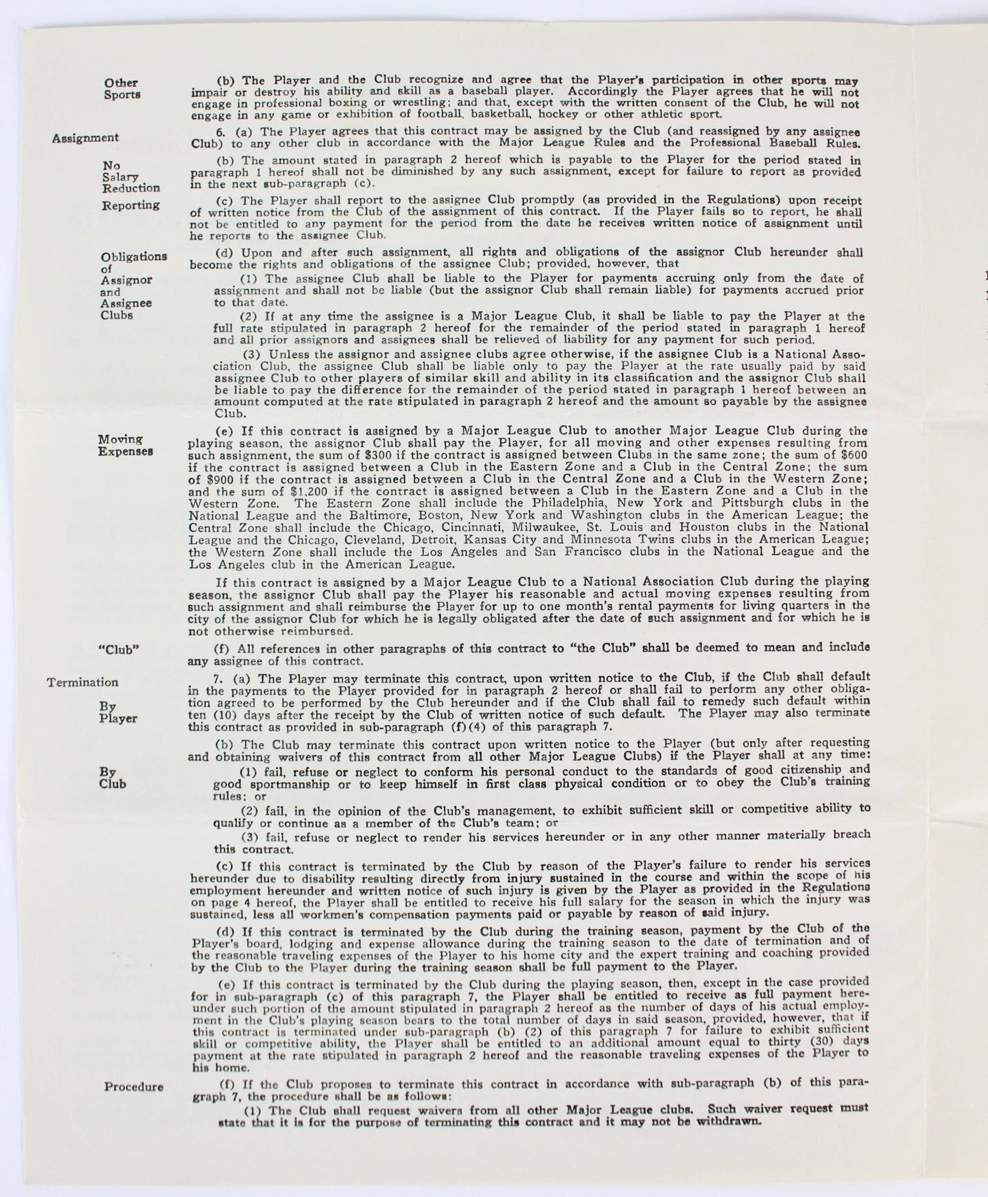 Don Larsen Signed 1964 San Francisco Giants Uniform Player's Contract BAS LOA
