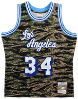 Lakers Shaquille O'Neal Camo 1996-97 M&N Signed HWC Swingman Jersey BAS Witness