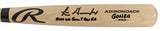 D-Backs Luis Gonzalez "2x Insc" Signed Blonde Rawlings Baseball Bat BAS Witness