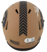 Rams Kurt Warner Signed Salute To Service II Mini Helmet W/ Case BAS Witnessed