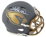 Cardinals Kurt Warner Authentic Signed Slate Speed Mini Helmet BAS Witnessed