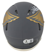 Cardinals Kurt Warner Signed Slate Speed Mini Helmet W/ Case BAS Witnessed
