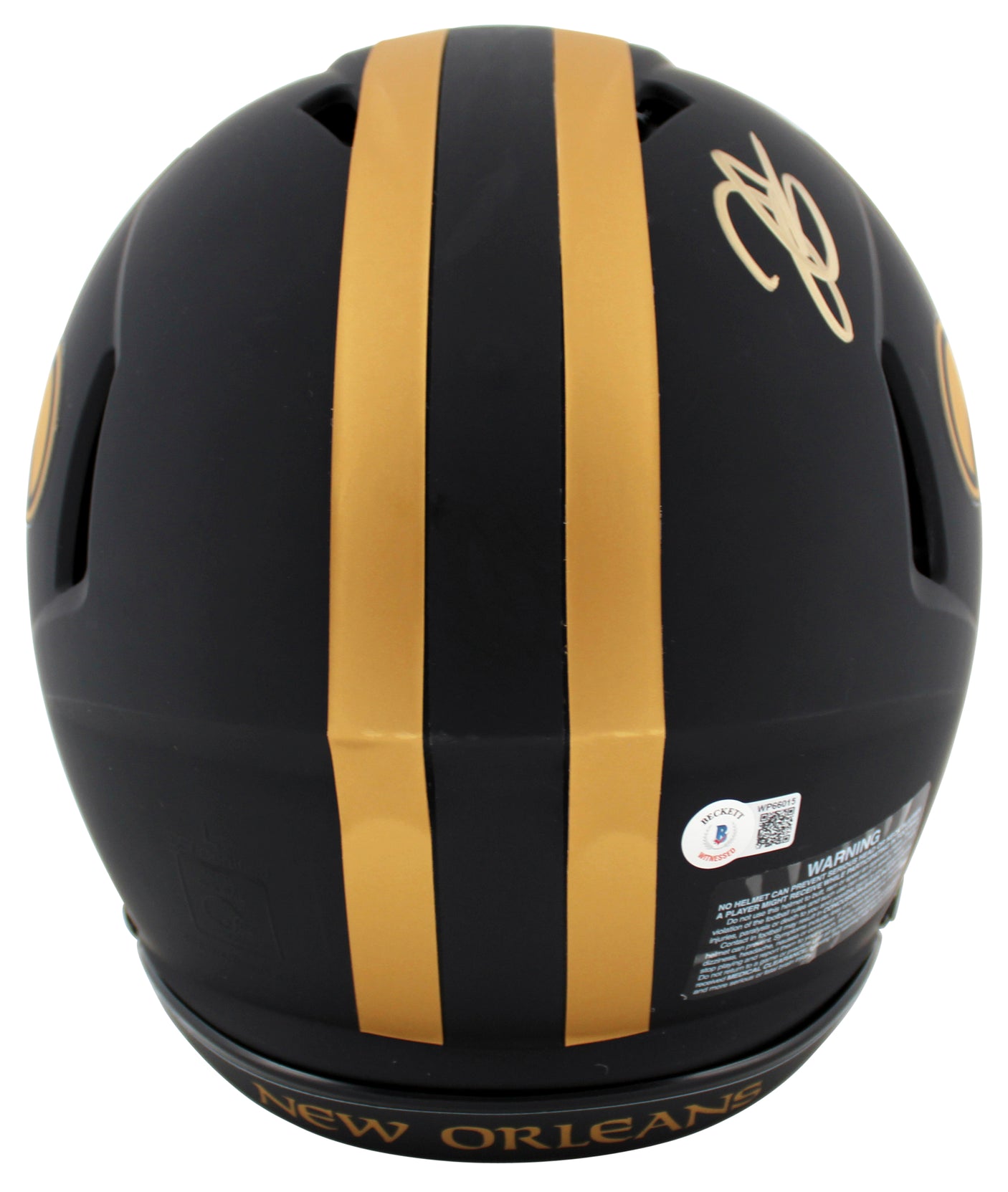 Saints Derek Carr & Michael Thomas Signed Eclipse F/S Speed Proline Helmet BAS W