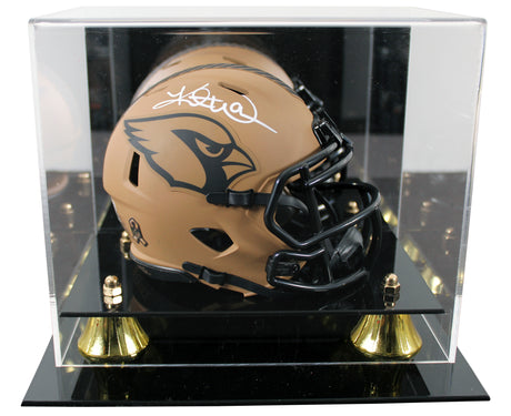 Cardinals Kurt Warner Signed Salute To Service II Mini Helmet W/ Case BAS Wit
