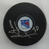 Henrik Lundqvist Signed Auto Autograph Rangers Logo Hockey Puck Fanatics Hologram