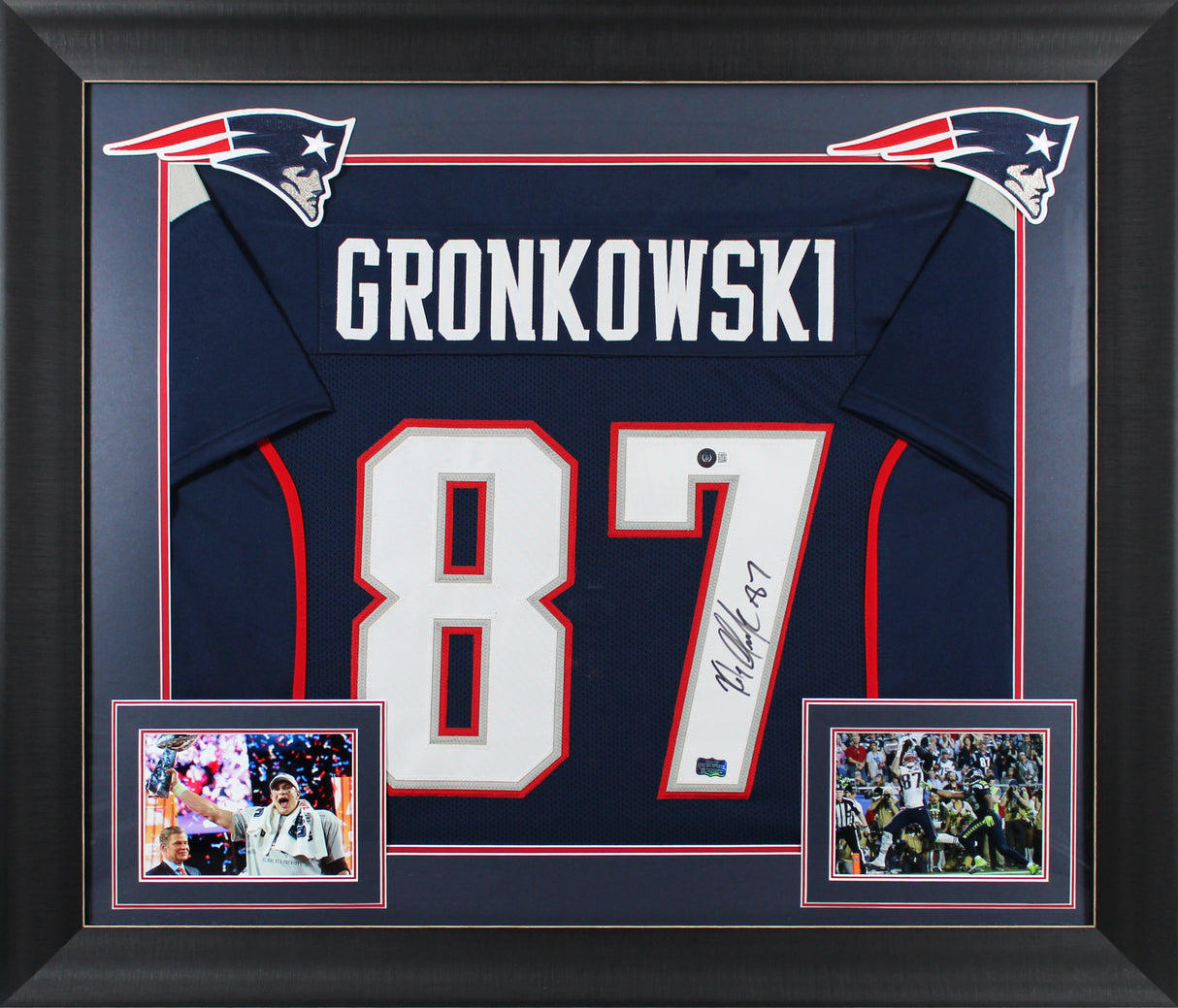 Rob Gronkowski Authentic Signed Navy Blue Pro Style Framed Jersey BAS Witnessed