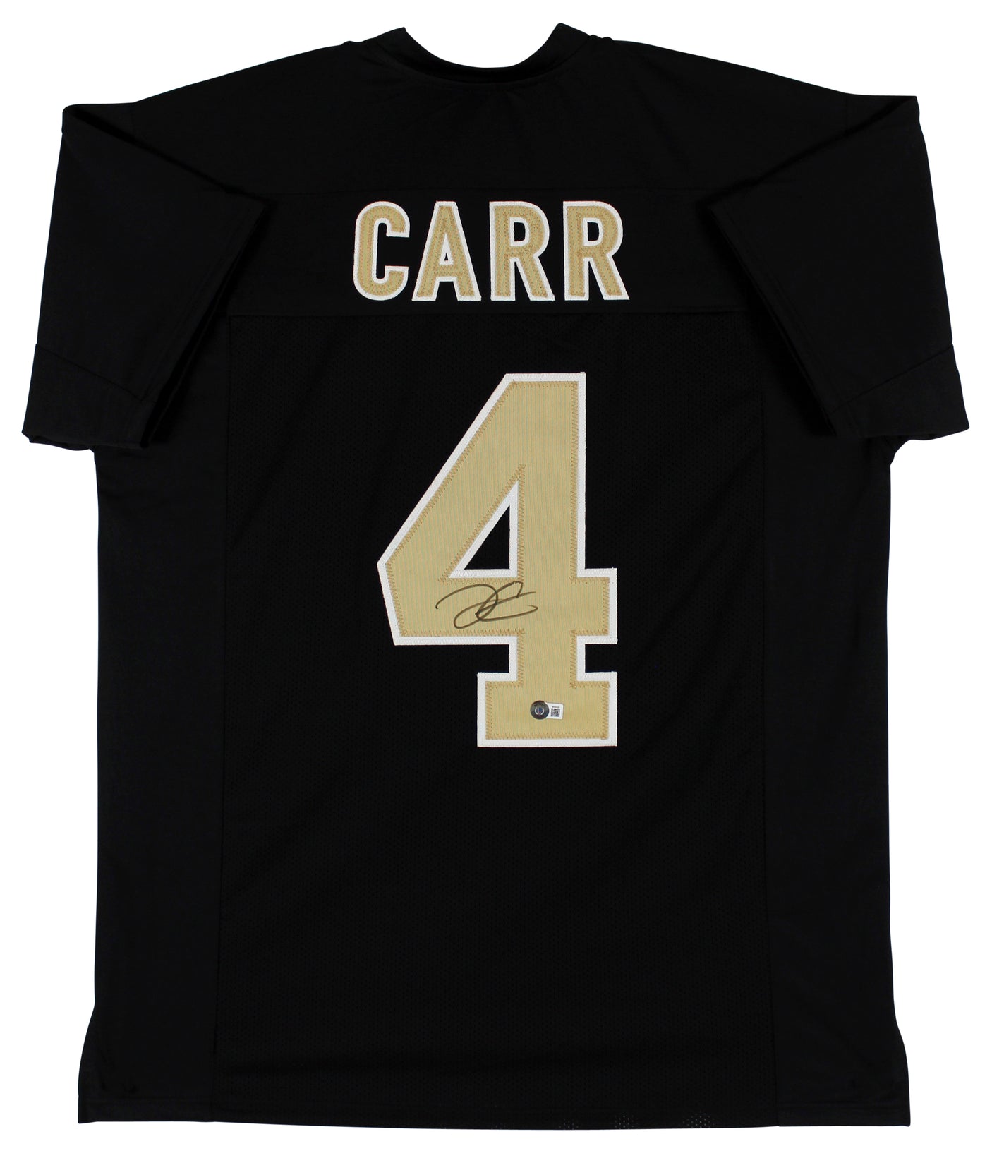 Derek Carr Authentic Signed Black Pro Style Jersey Autographed BAS Witnessed