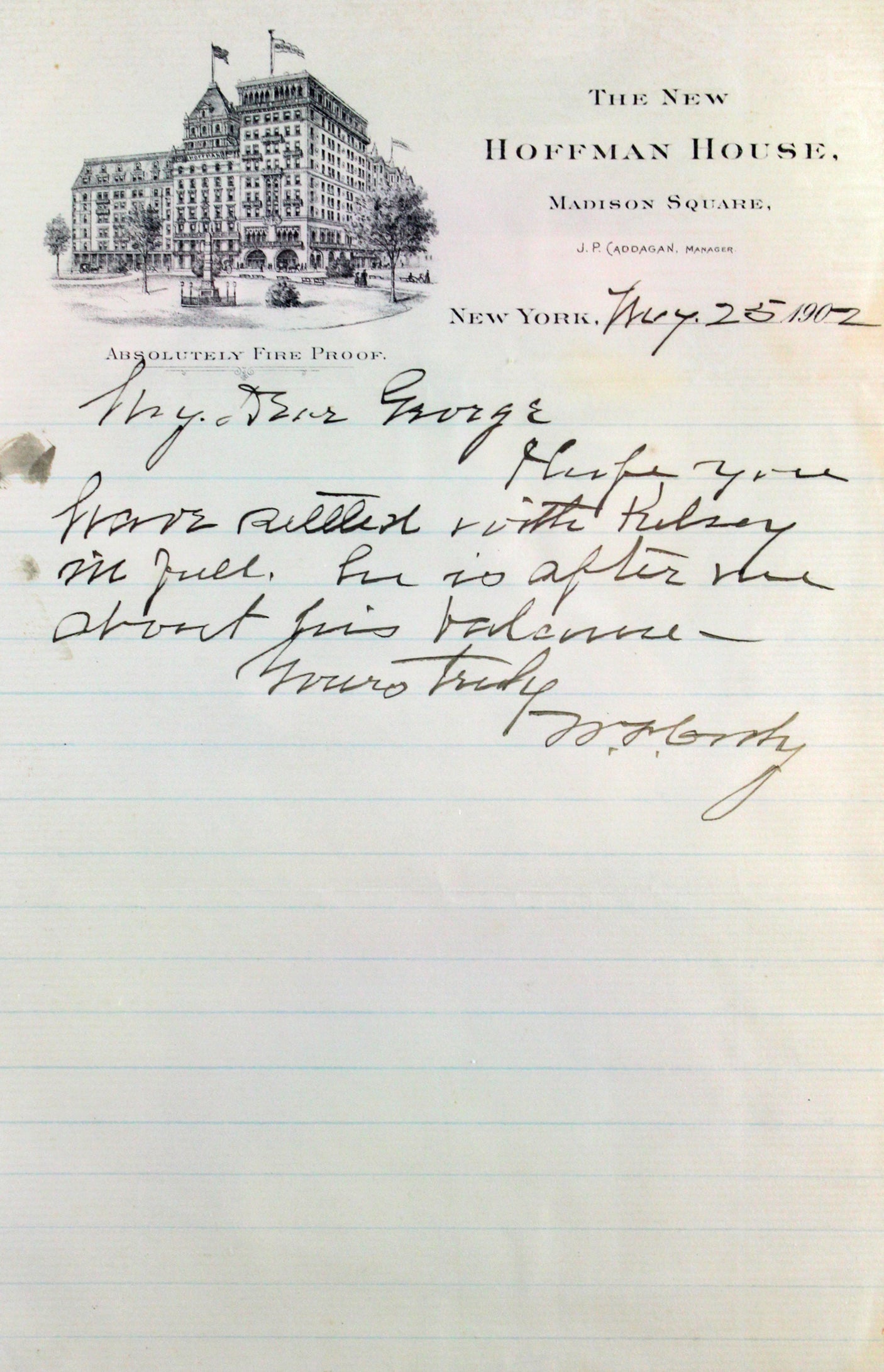 William Cody "Buffalo Bill" Signed 5.75x9 1902 Hand Written Letter BAS Slabbed