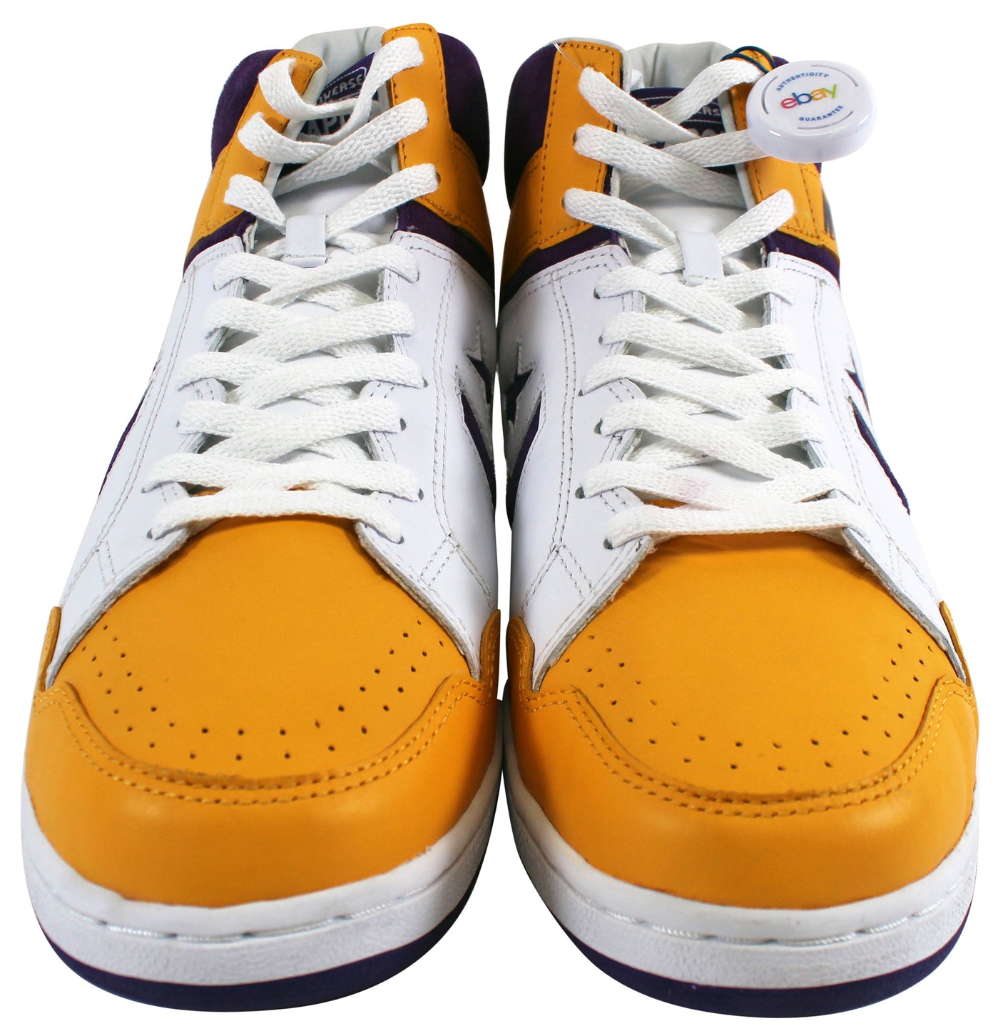 Lakers Magic Johnson "HOF 02" Signed Converse Weapon Shoes w/Box BAS Witness