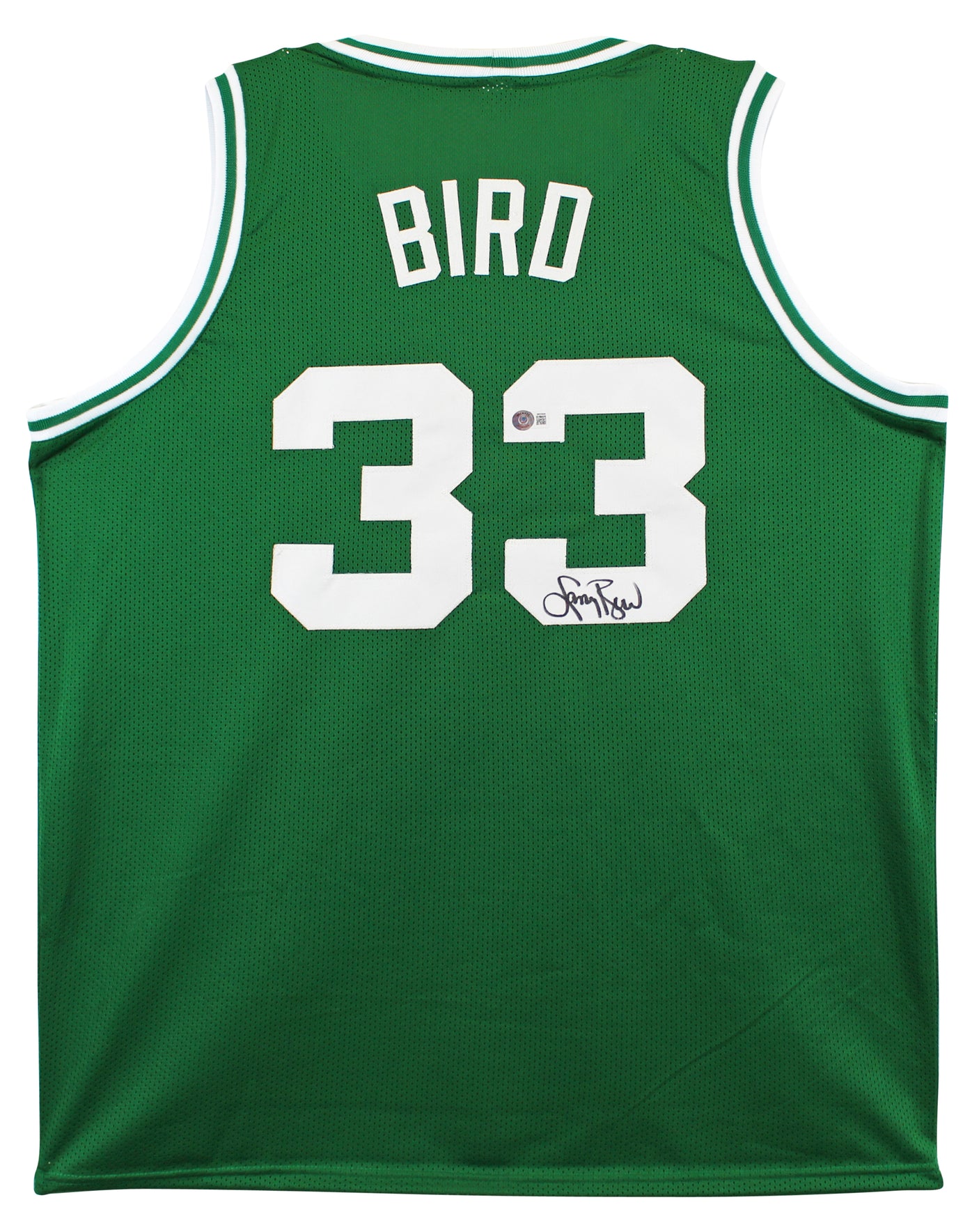 Larry Bird Authentic Signed Green Pro Style Jersey Autographed BAS Witnessed 1