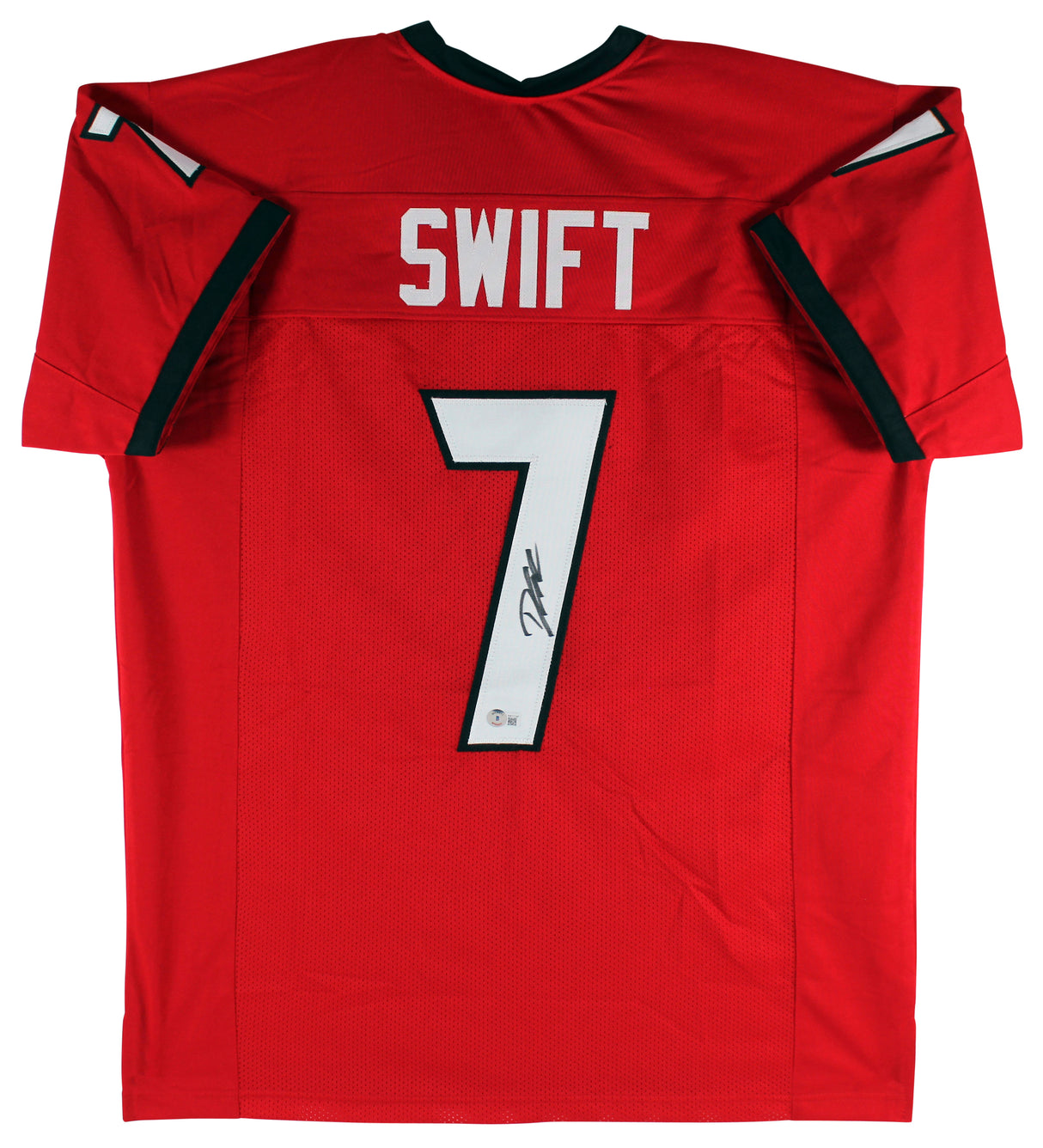 D'Andre Swift Authentic Signed Red Pro Style Jersey Autographed BAS Witnessed