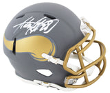 Vikings Adrian Peterson Signed Slate Speed Mini Helmet W/ Case BAS Witnessed