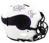 Vikings Randy Moss & Justin Jefferson Signed Lunar F/S Speed Proline Helmet BAS