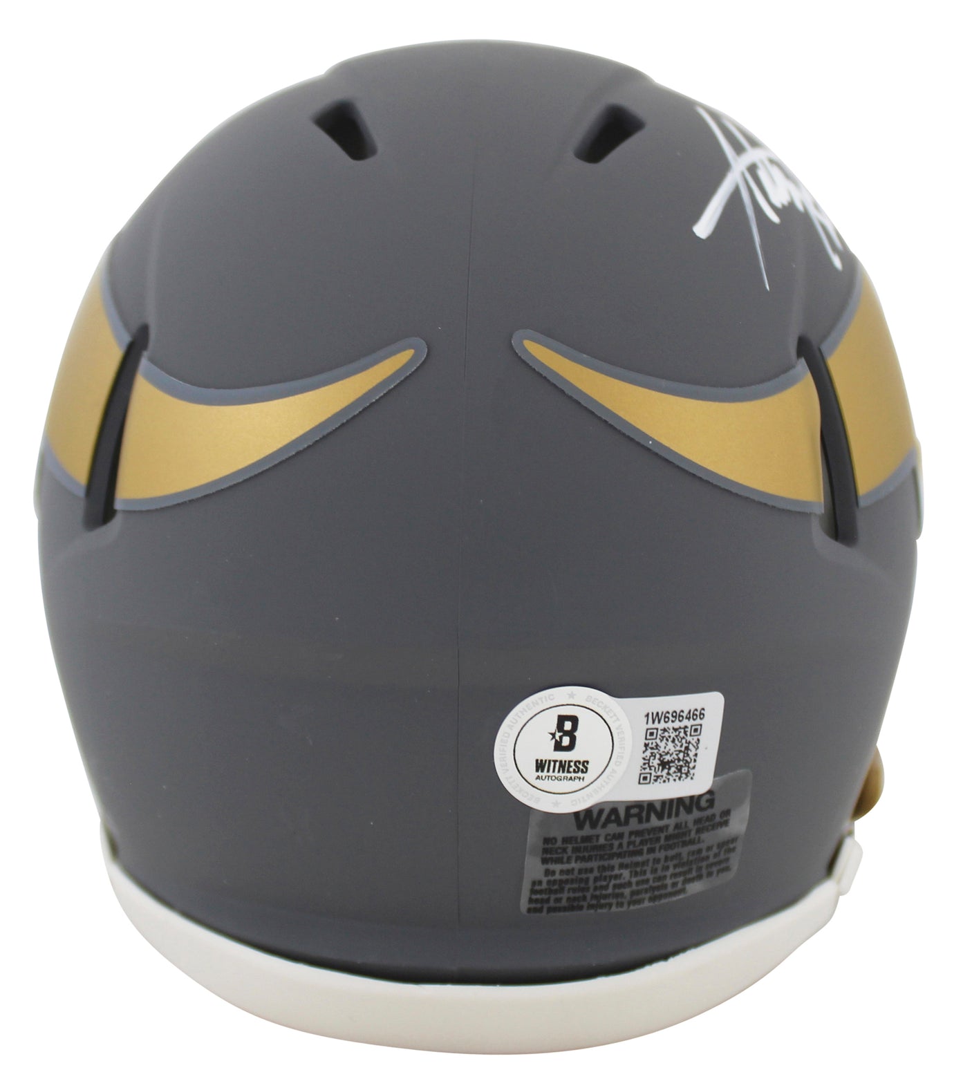 Vikings Adrian Peterson Signed Slate Speed Mini Helmet W/ Case BAS Witnessed