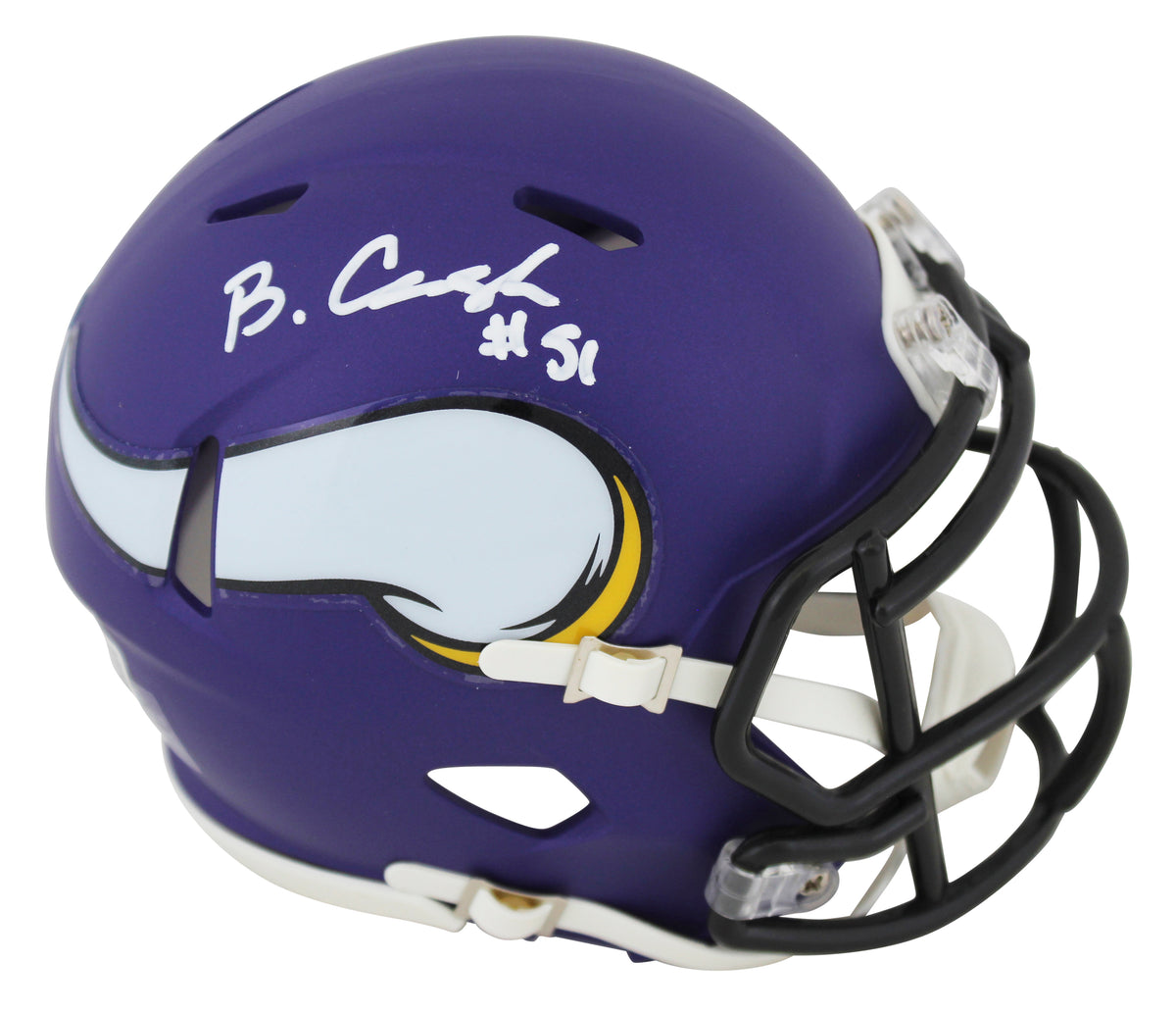 Jordan Addison Autographed Minnesota Vikings RAVE Speed Mini Helmet Beckett Witnessed
