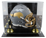 Vikings Adrian Peterson Signed Slate Speed Mini Helmet W/ Case BAS Witnessed