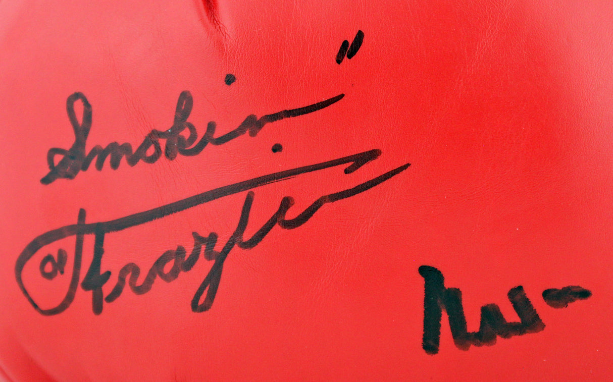 Muhammad Ali & Joe Frazier Signed Red Everlast Boxing Glove PSA/DNA #7A02078