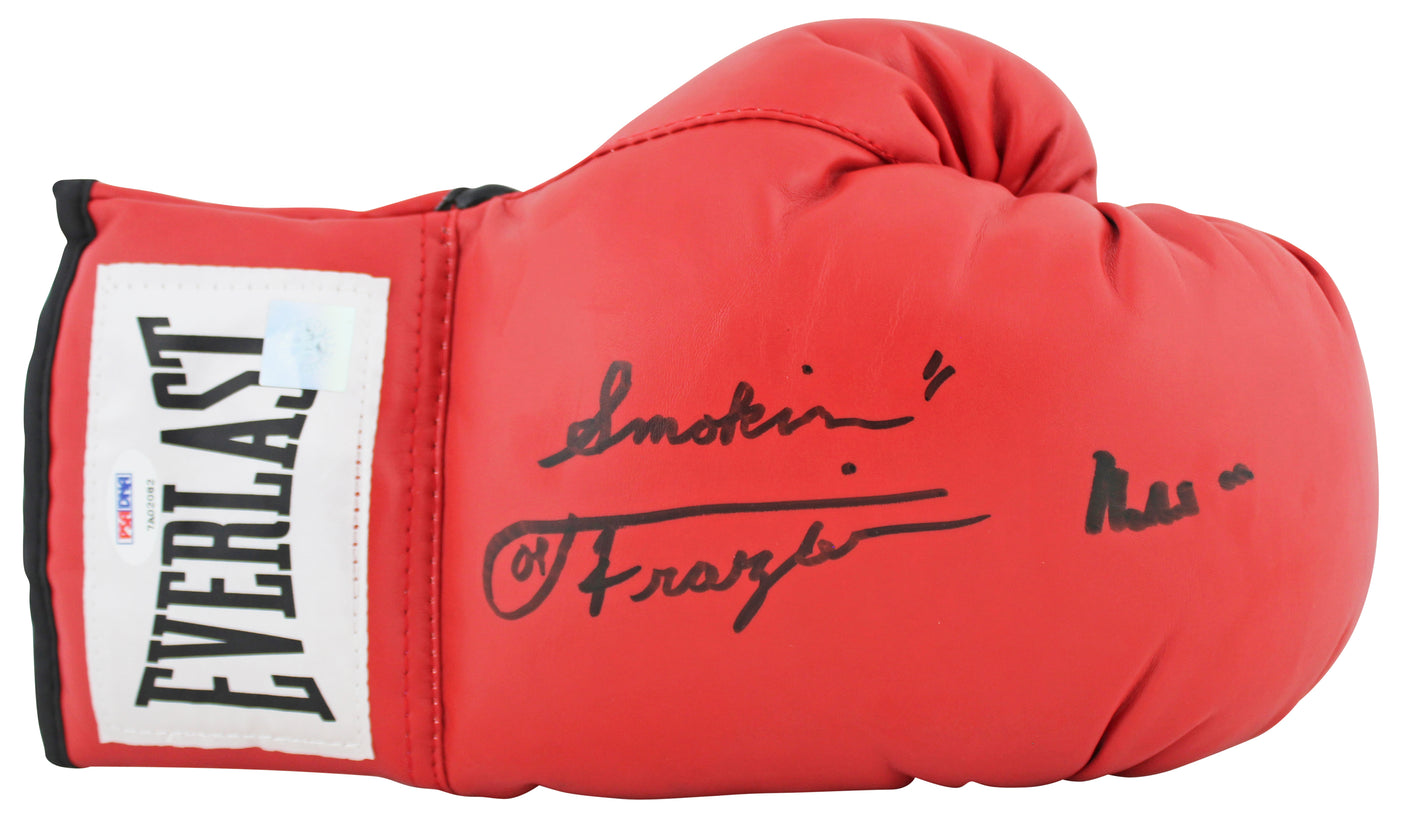 Muhammad Ali & Joe Frazier Signed Red Everlast Boxing Glove PSA/DNA #7A02082