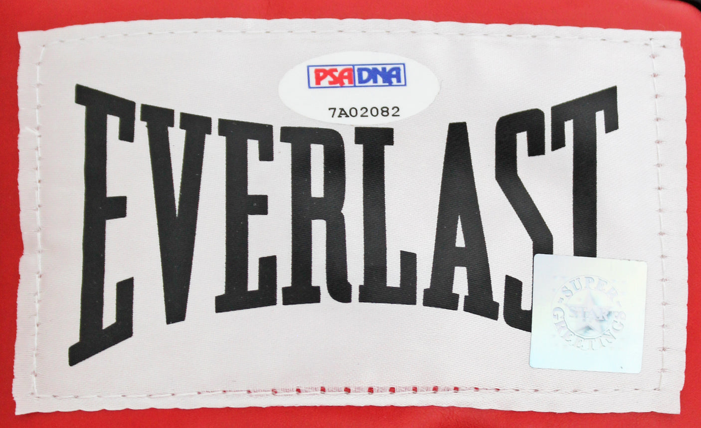 Muhammad Ali & Joe Frazier Signed Red Everlast Boxing Glove PSA/DNA #7A02082