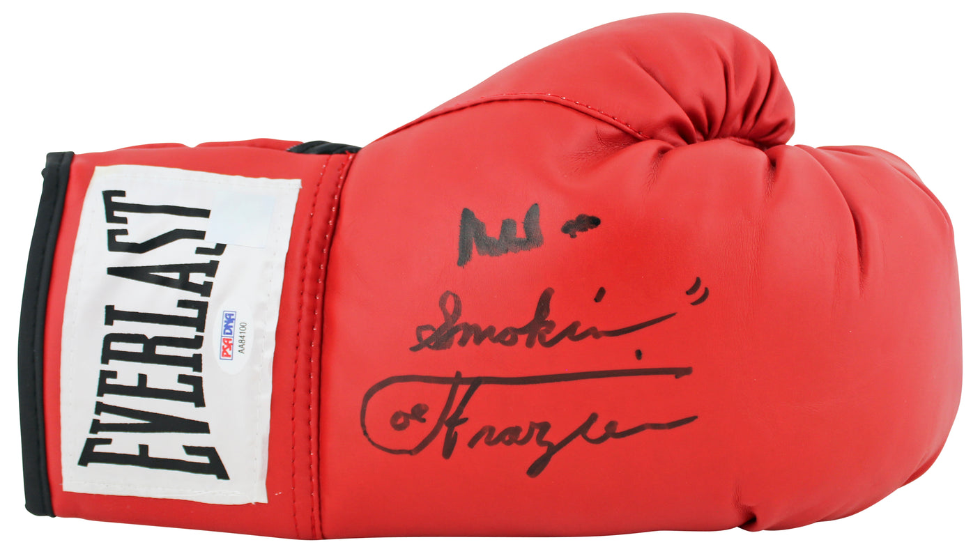 Muhammad Ali & Joe Frazier Signed Red Everlast Boxing Glove PSA/DNA #AA84100