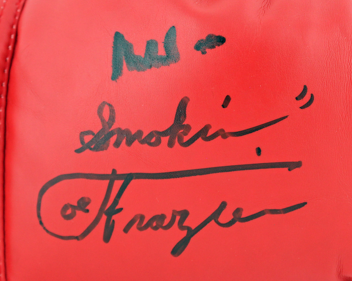 Muhammad Ali & Joe Frazier Signed Red Everlast Boxing Glove PSA/DNA #AA84100