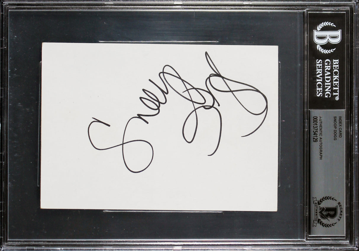 Snoop Dogg Rapper & Actor Authentic Signed 4x6 Index Card BAS Slabbed