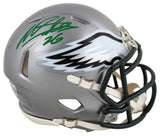 Eagles Miles Sanders Authentic Signed Flash Speed Mini Helmet BAS Witnessed