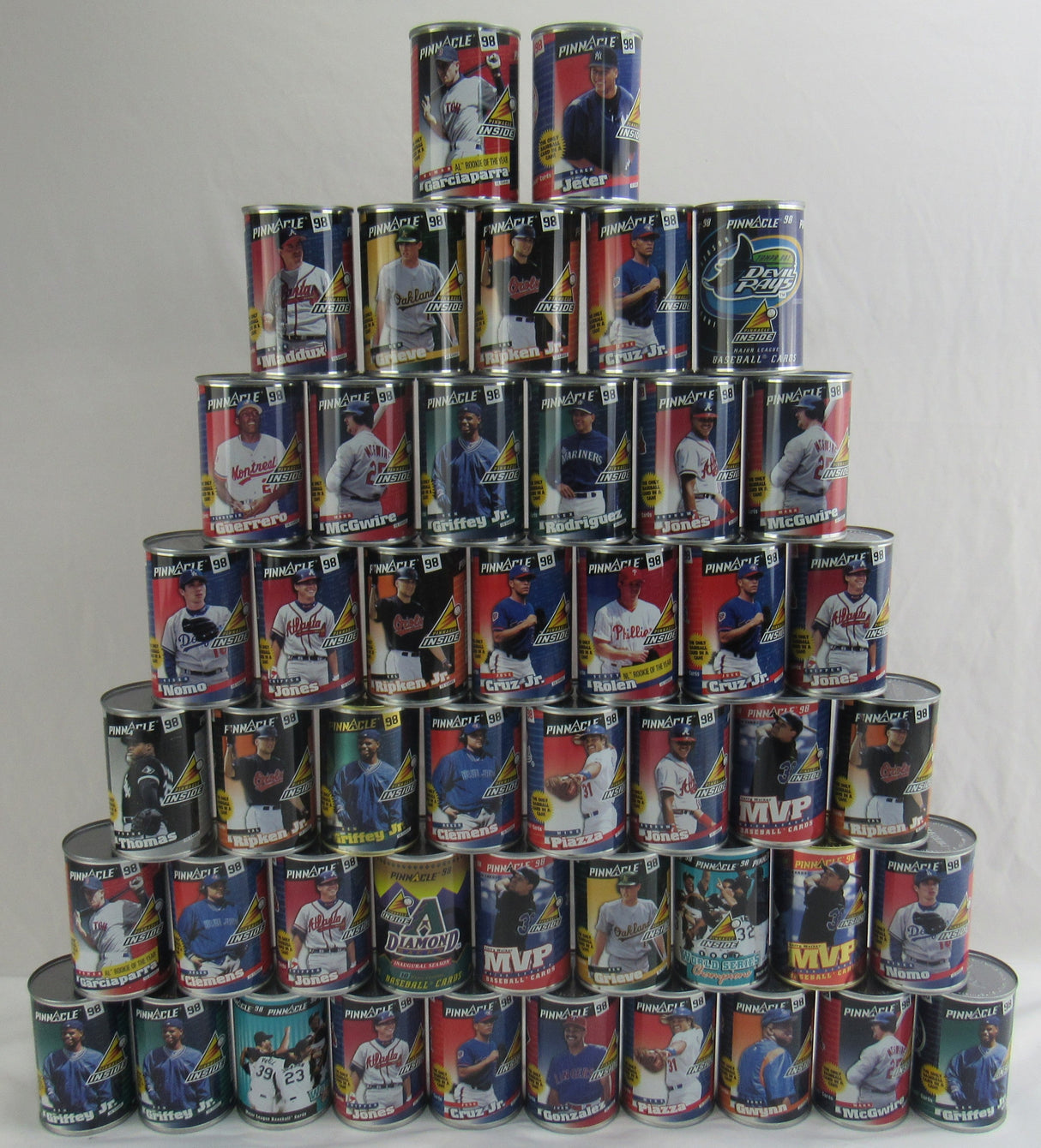 1998 Pinnacle MLB Baseball Can Set 47/48 Total Cans