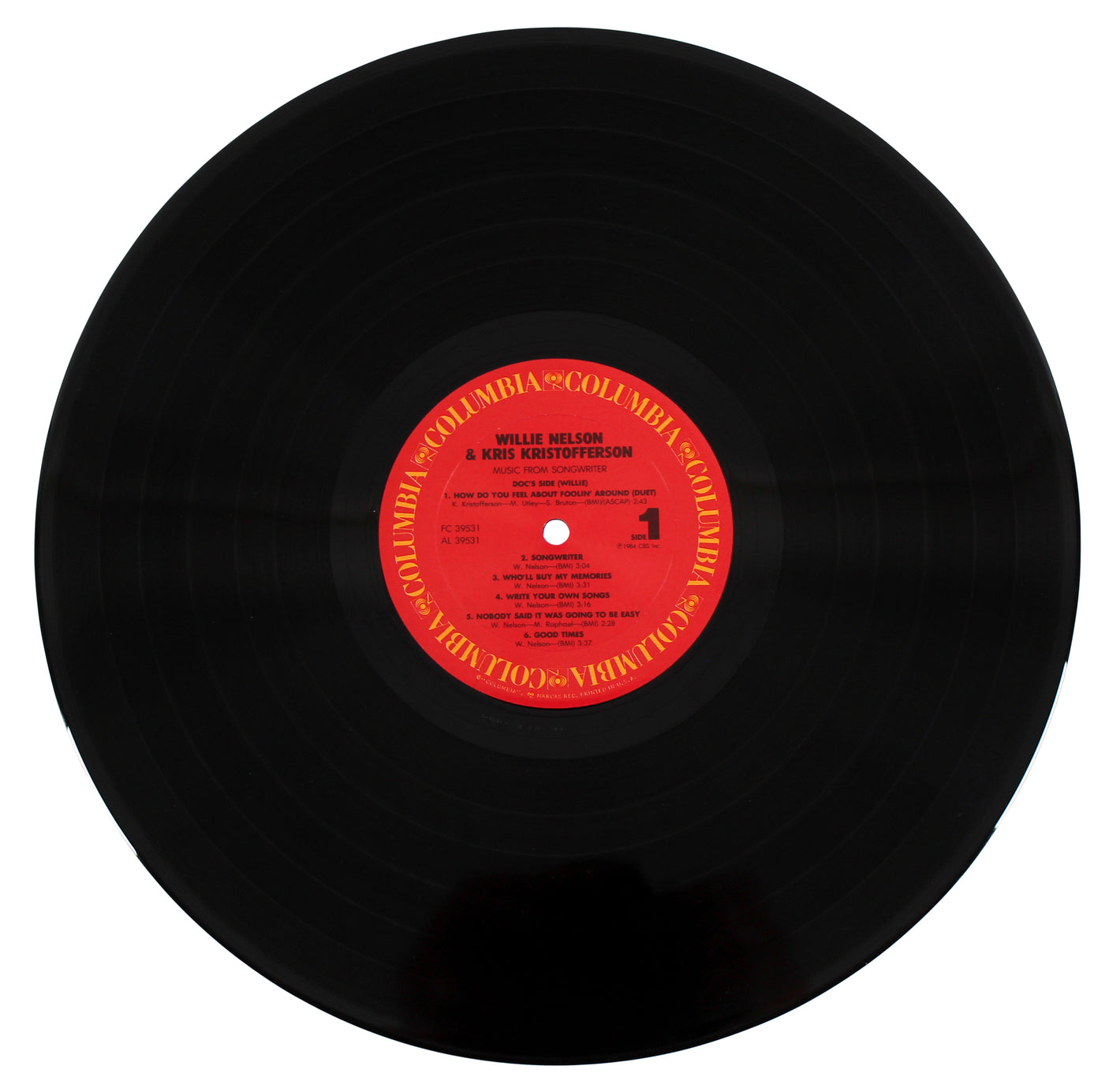 Willie Nelson Authentic Signed Songwriter Album Cover W/ Vinyl BAS #BG82239