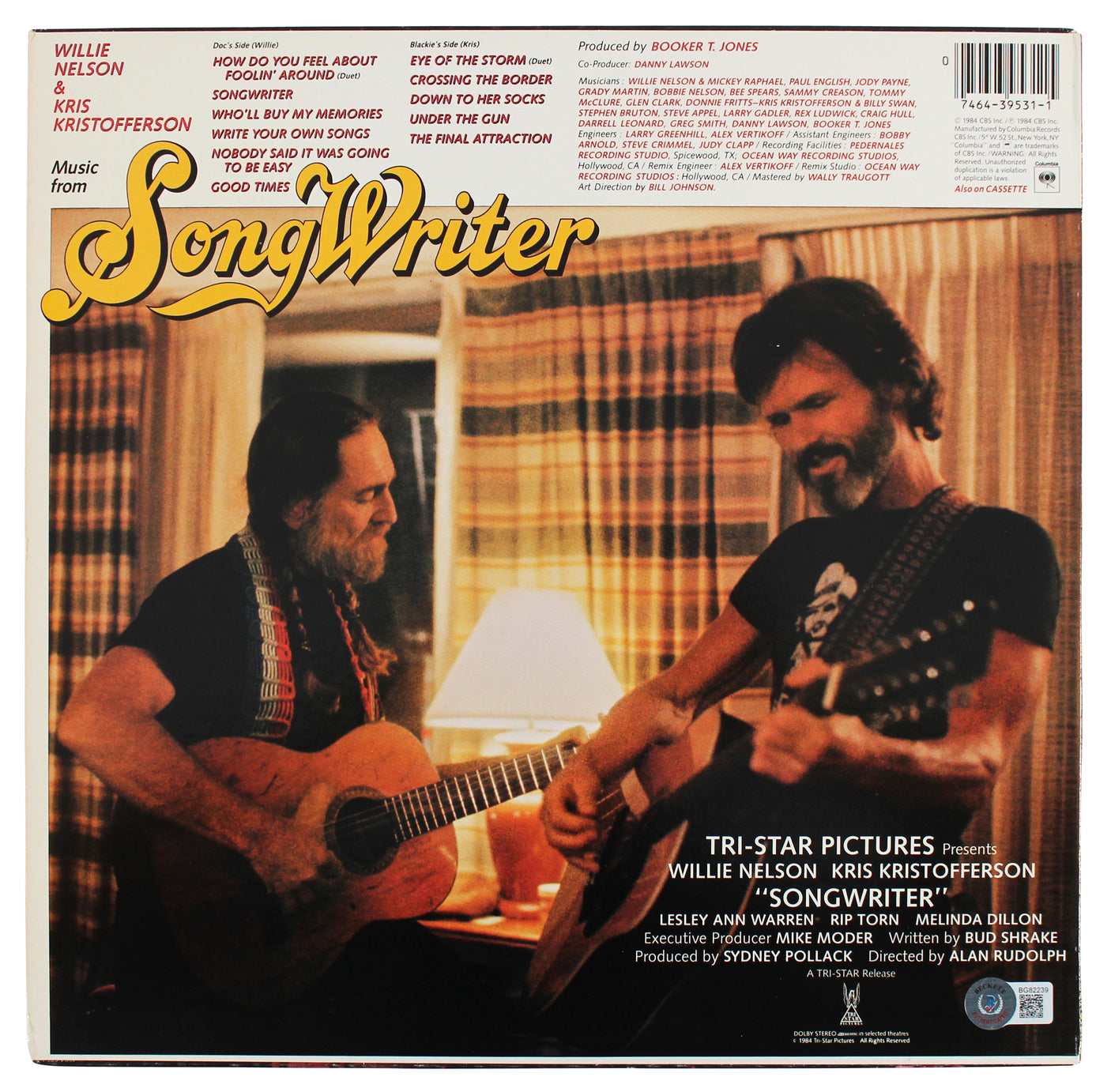 Willie Nelson Authentic Signed Songwriter Album Cover W/ Vinyl BAS #BG82239
