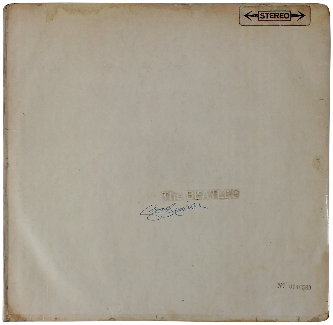 George Harrison The Beatles Signed The White Album Cover W/ Vinyl JSA #YY56745