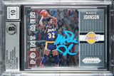 Lakers Magic Johnson Signed 2015 Panini Prizm Point Men #7 Card Auto 10 BAS Slab