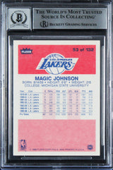 Lakers Magic Johnson Authentic Signed 1986 Fleer #53 Card Auto 10! BAS Slabbed 4