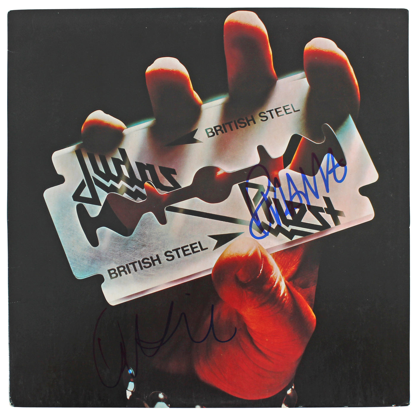 Rob Halford Ian Hill Judas Priest Signed British Steel Album Cover BAS #BG82245