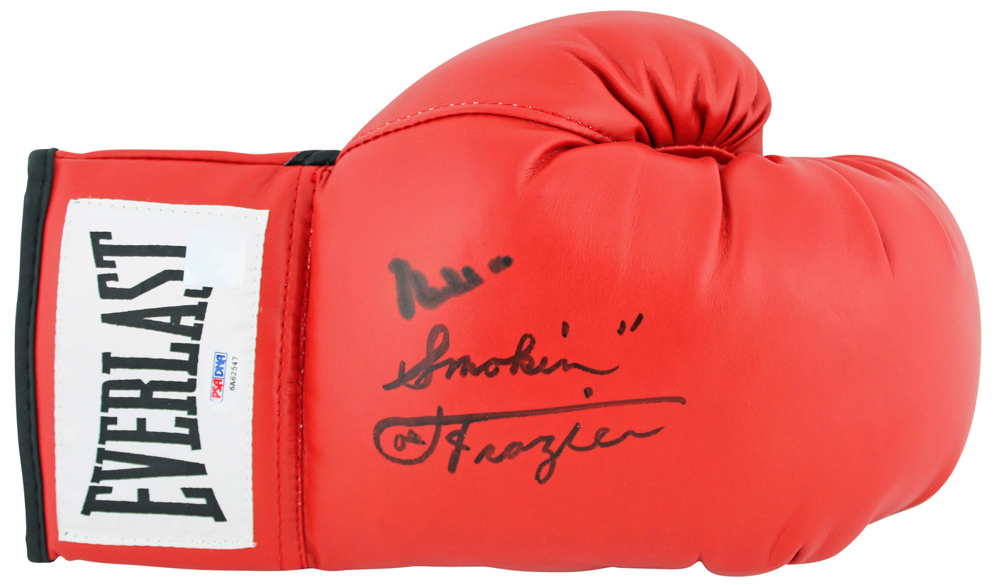 Muhammad Ali & Joe Frazier Signed Red Everlast Boxing Glove PSA/DNA #6A62547