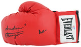 Muhammad Ali & Joe Frazier Signed Red Everlast Boxing Glove PSA/DNA #7A02077