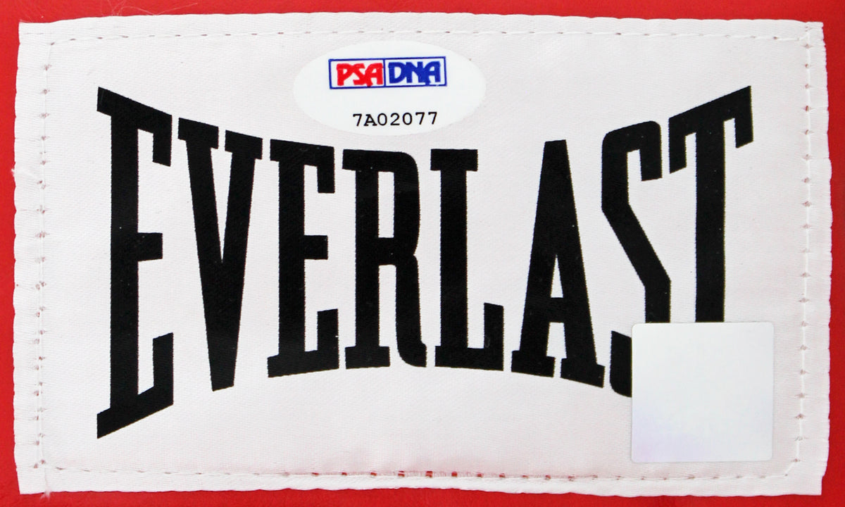 Muhammad Ali & Joe Frazier Signed Red Everlast Boxing Glove PSA/DNA #7A02077