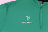 John Daly Signed Match Worn Green Folds of Honor Quarter Zip Shirt BAS #BH00322