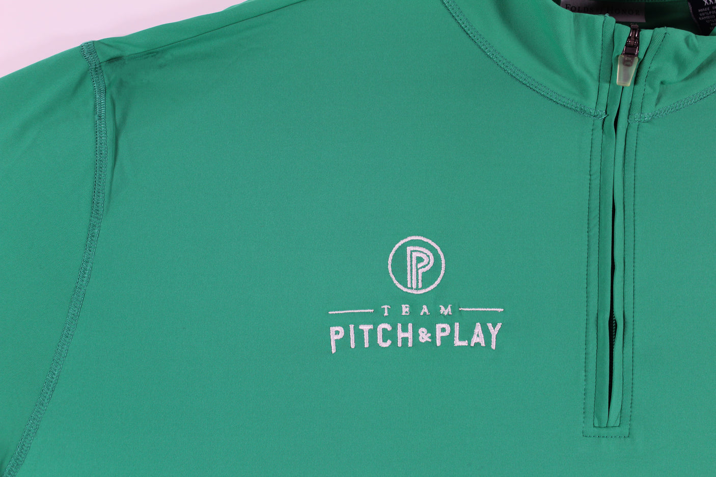 John Daly Signed Match Worn Green Folds of Honor Quarter Zip Shirt BAS #BH00322